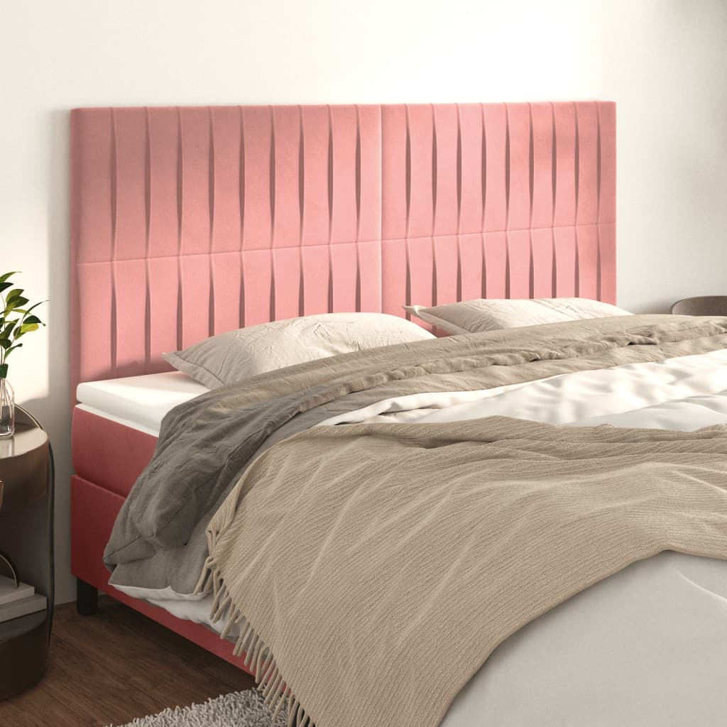 Testiera Rosa 160x5x118/128 cm Velluto