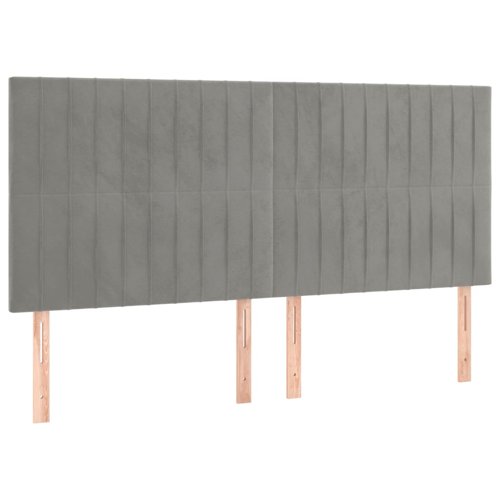 Testiera Grigio Chiaro 180x5x118/128 cm Velluto
