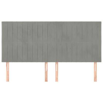 Testiera Grigio Chiaro 180x5x118/128 cm Velluto