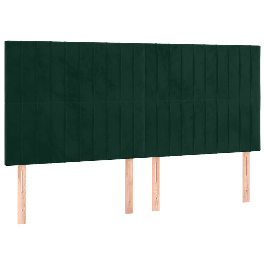 Testiera Verde Scuro 180x5x118/128 cm Velluto