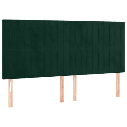 Testiera Verde Scuro 180x5x118/128 cm Velluto