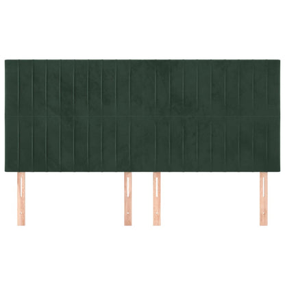 Testiera 4 pz Verde scuro 90x5x78/88 cm in Velluto