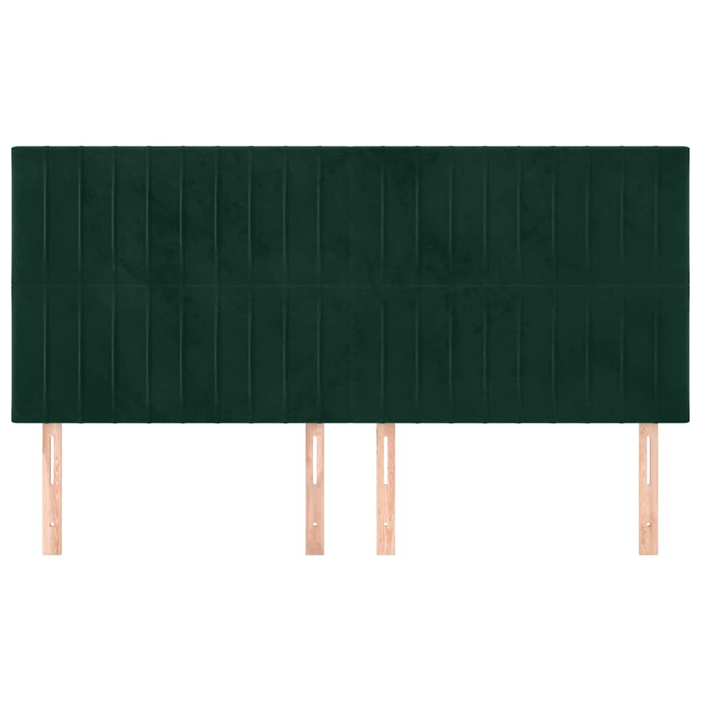 Testiera Verde Scuro 180x5x118/128 cm Velluto