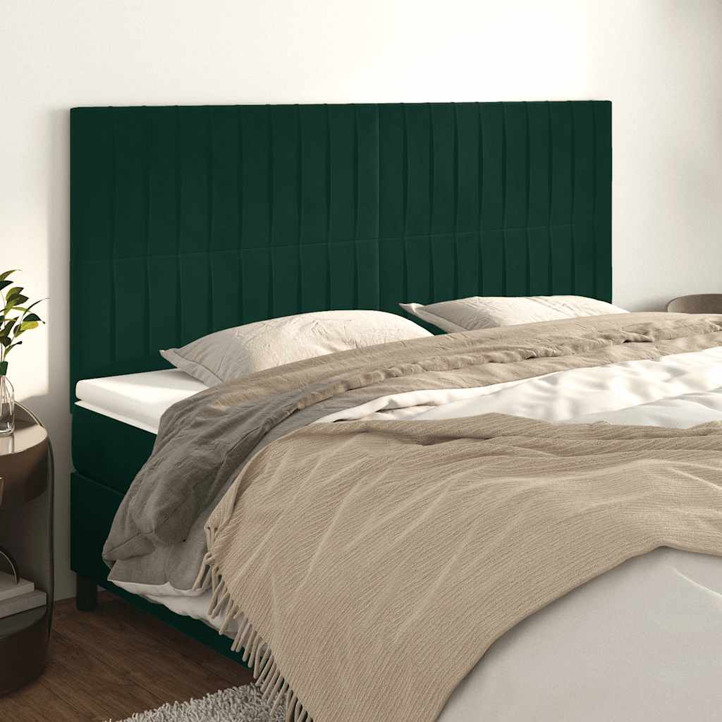 Testiera Verde Scuro 180x5x118/128 cm Velluto