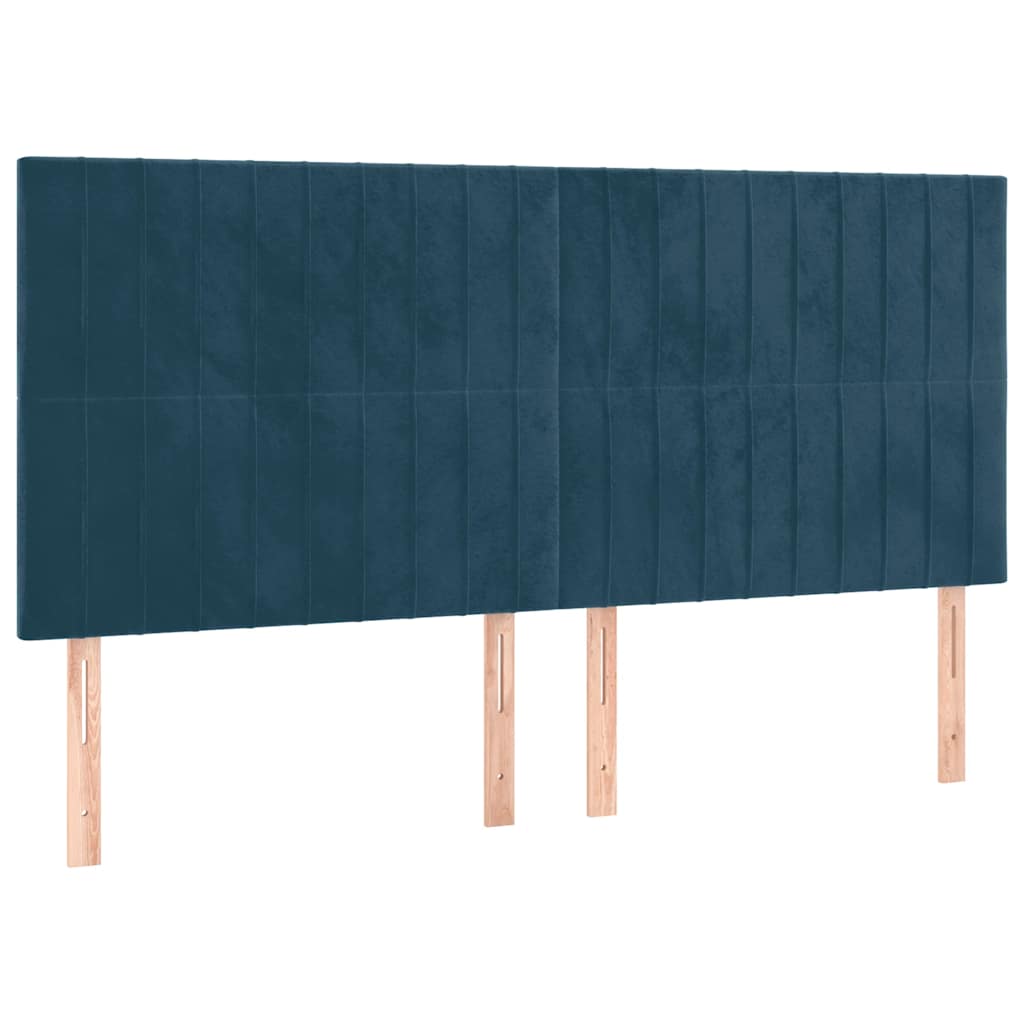 Testiera Blu Scuro 180x5x118/128 cm Velluto