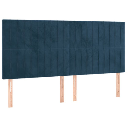 Testiera 4 pz Blu scuro 90x5x78/88 cm in Velluto