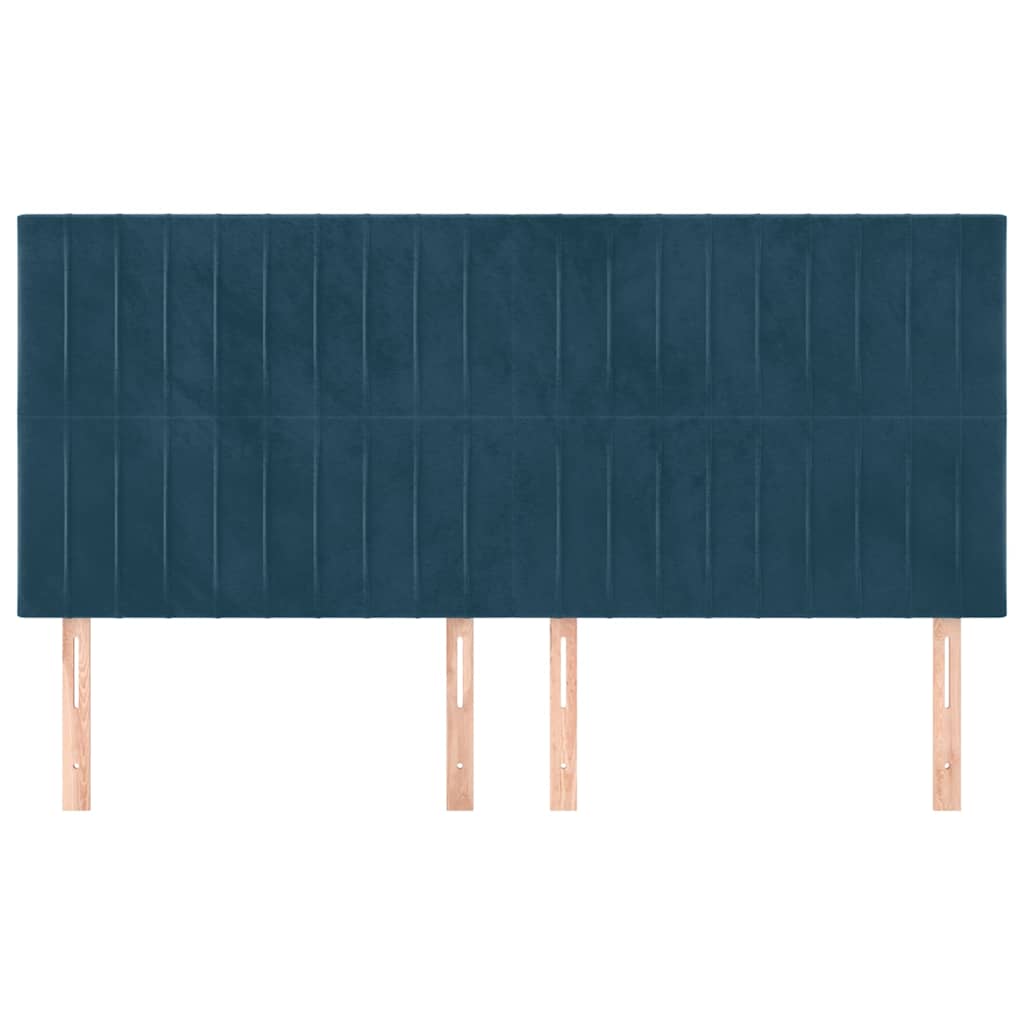 Testiera Blu Scuro 180x5x118/128 cm Velluto