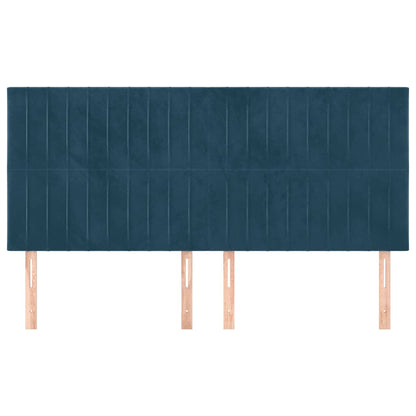 Testiera Blu Scuro 180x5x118/128 cm Velluto