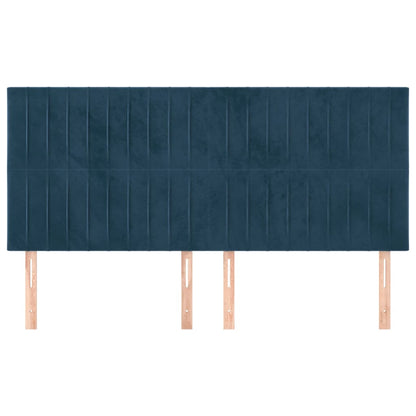 Testiera 4 pz Blu scuro 90x5x78/88 cm in Velluto