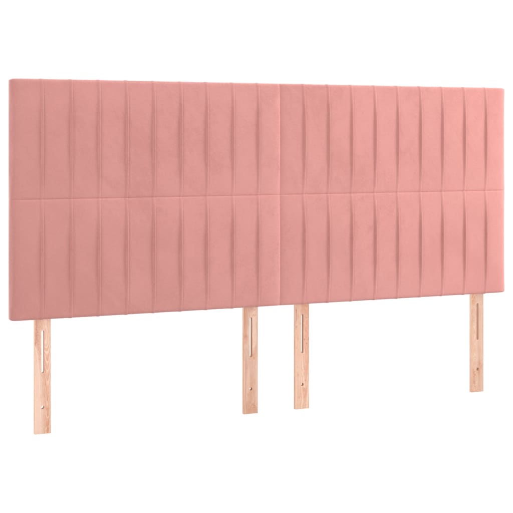 Testiera 4 pz Rosa 90x5x78/88 cm in Velluto