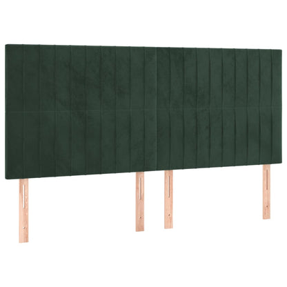 Testiere 4 pz Verde Scuro 100x5x78/88 cm in Velluto