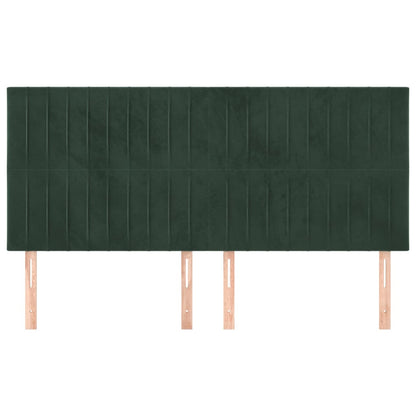 Testiere 4 pz Verde Scuro 100x5x78/88 cm in Velluto