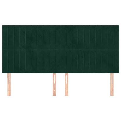 Testiera Verde Scuro 200x5x118/128 cm Velluto