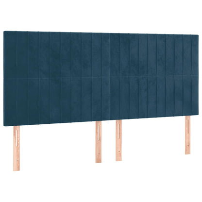 Testiera Blu Scuro 200x5x118/128 cm Velluto