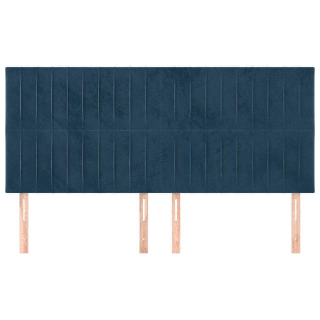 Testiere 4 pz Blu Scuro 100x5x78/88 cm in Velluto