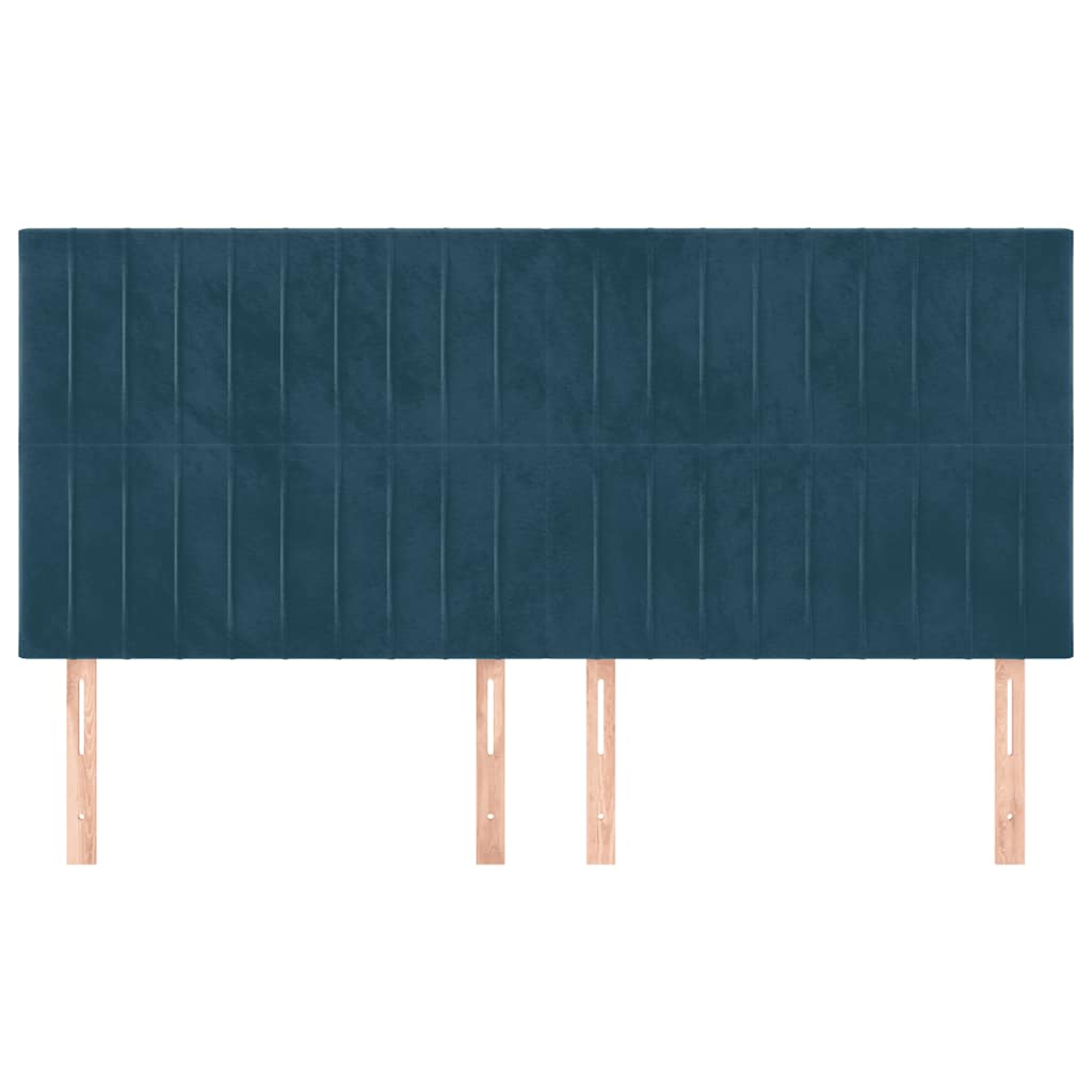 Testiera Blu Scuro 200x5x118/128 cm Velluto
