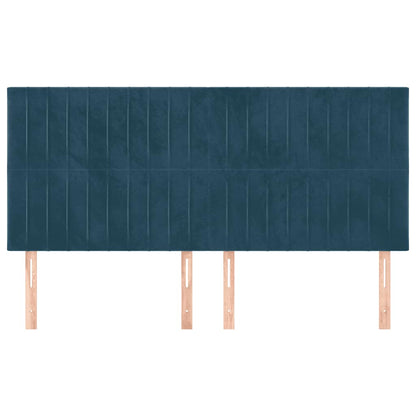 Testiera Blu Scuro 200x5x118/128 cm Velluto