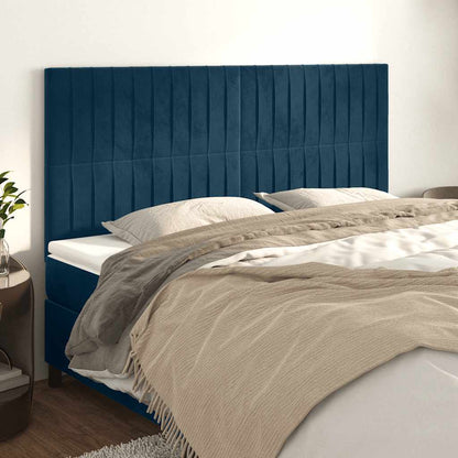 Testiera Blu Scuro 200x5x118/128 cm Velluto
