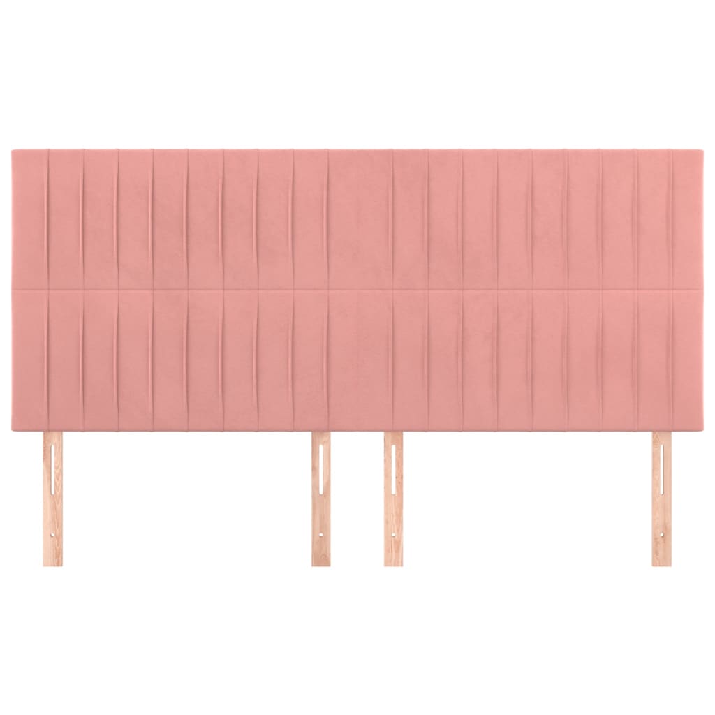 Testiera Rosa 200x5x118/128 cm Velluto