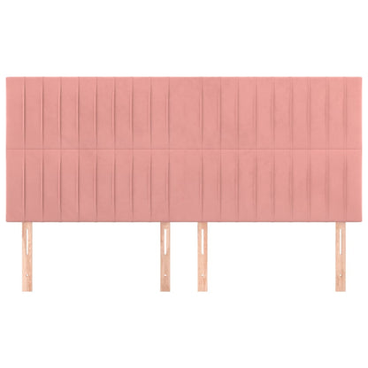 Testiera Rosa 200x5x118/128 cm Velluto