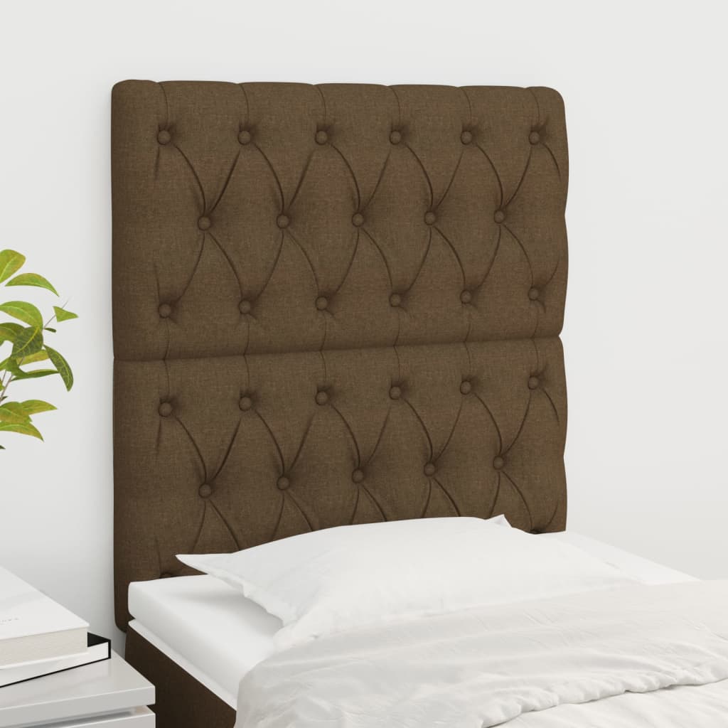 Testiera Marrone Scuro 80x7x118/128 cm Tessuto