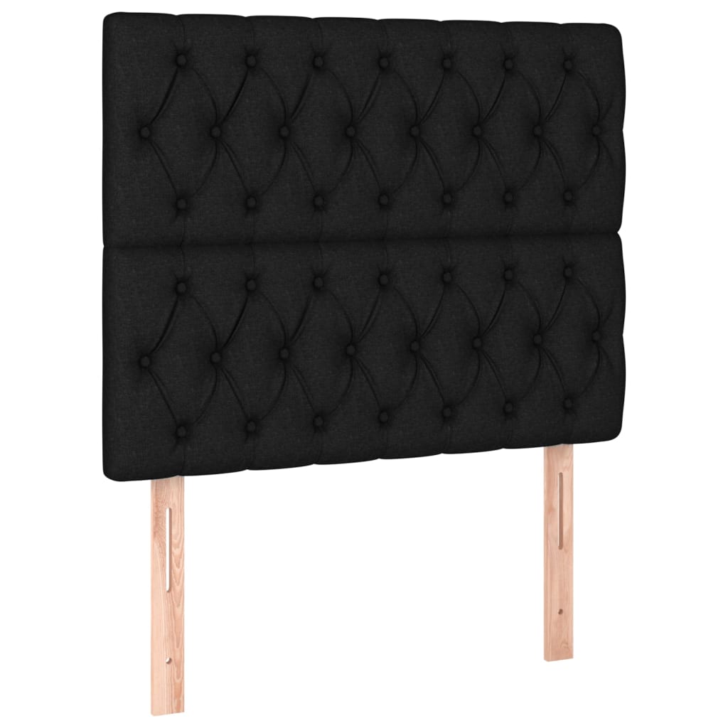 Testiera Nera 90x7x118/128 cm Tessuto