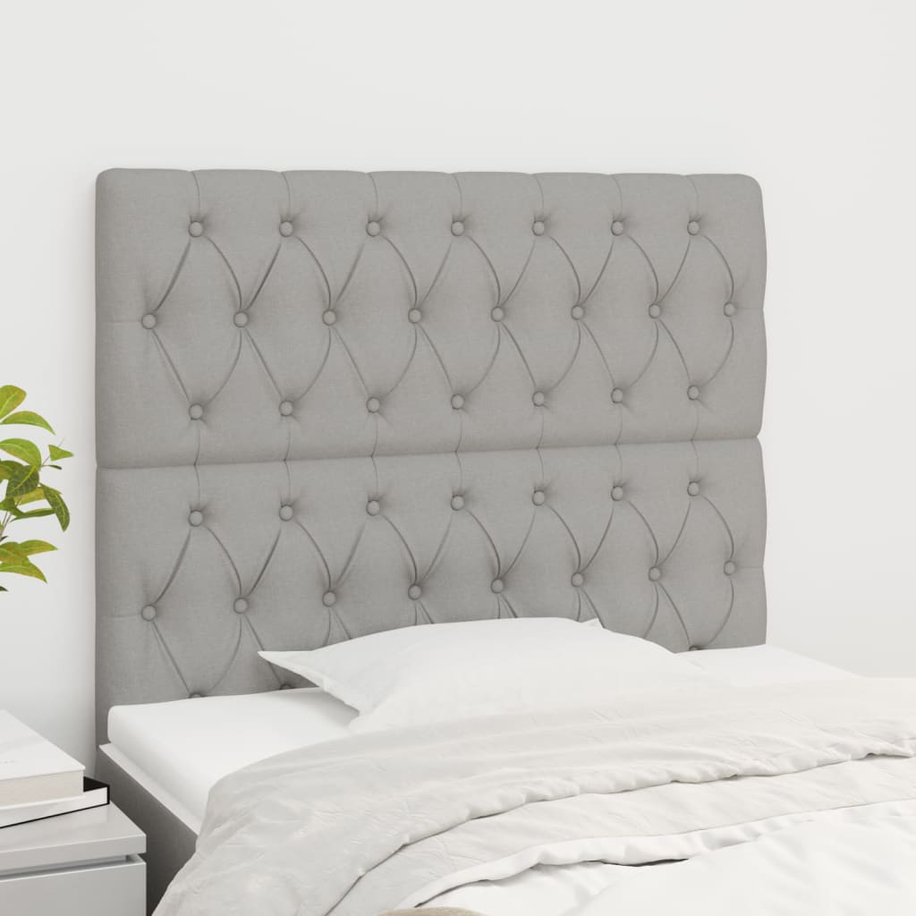 Testiera Grigio Chiaro 100x7x118/128 cm Tessuto