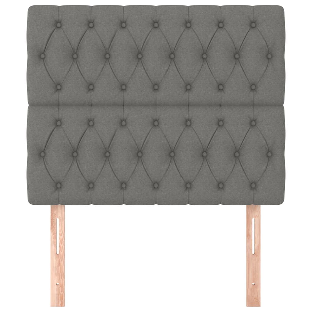 Testiera Grigio Scuro 100x7x118/128 cm Tessuto
