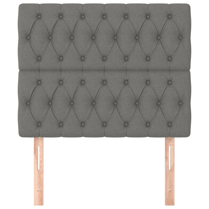 Testiera Grigio Scuro 100x7x118/128 cm Tessuto