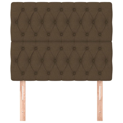 Testiera Marrone Scuro 100x7x118/128 cm Tessuto