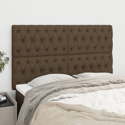 Testiere 4 pz Marrone Scuro 72 x 7 x 78/88 cm in Tessuto