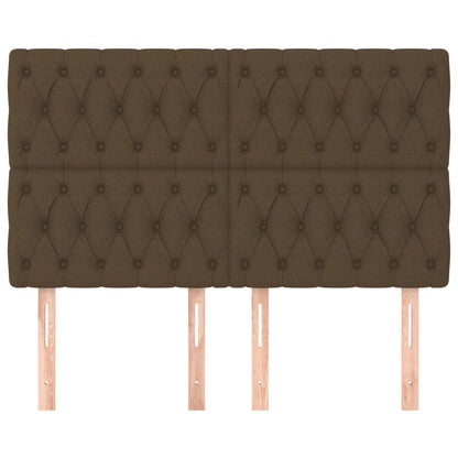 Testiera 4 pz Marrone Scuro 80 x 7 x 78/88 cm in Tessuto