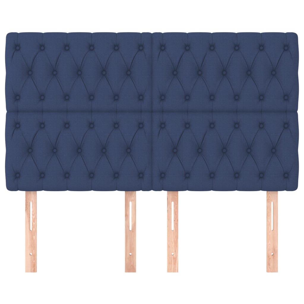 Testiera 4 pz Blu 80 x 7 x 78/88cm in Tessuto