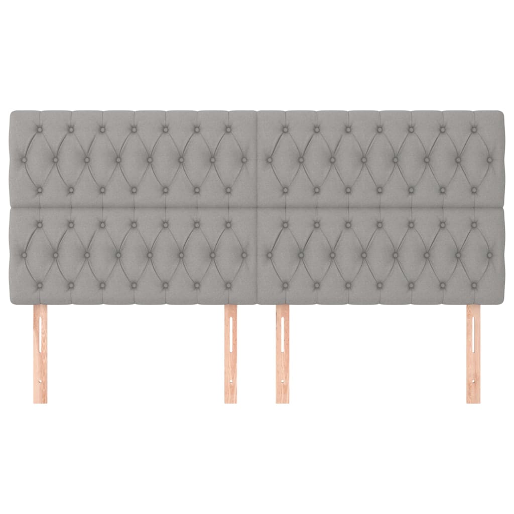 Testiera 4 pz Grigio Chiaro 90x7x78/88 cm in Tessuto