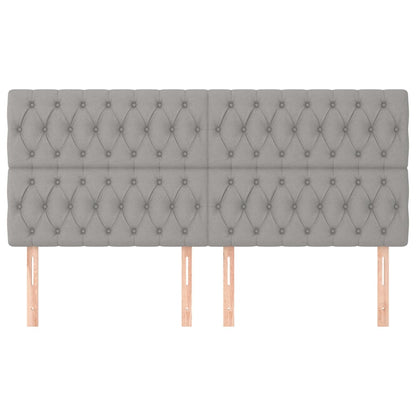 Testiera 4 pz Grigio Chiaro 90x7x78/88 cm in Tessuto