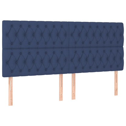 Testiera 4 pz Blu 90 x 7 x 78/88 cm in Tessuto