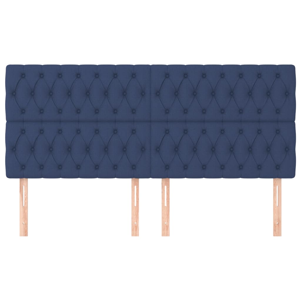 Testiera 4 pz Blu 90 x 7 x 78/88 cm in Tessuto