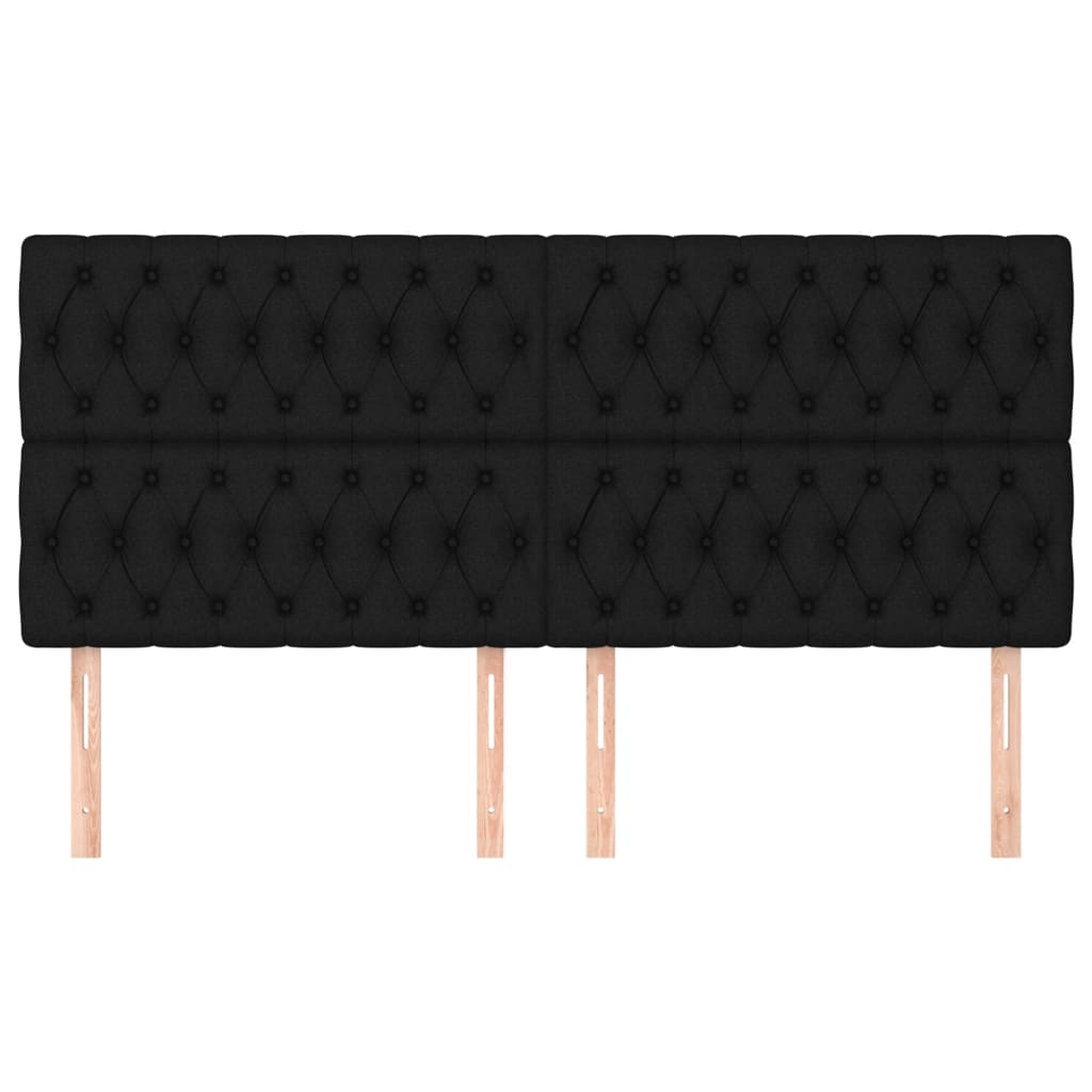 Testiere 4 pz Nero 100 x 7 x 78/88 cm in Tessuto