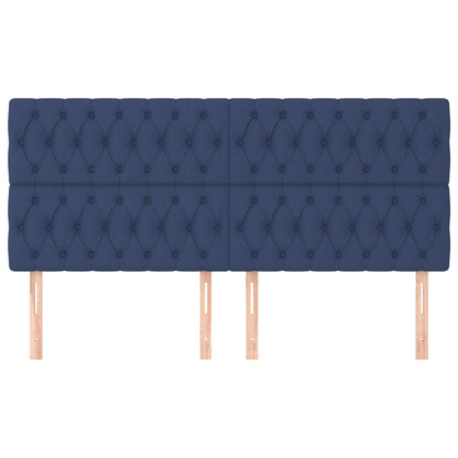 Testiera 4 pz Blu 100 x 7 x 78/88 cm in Tessuto