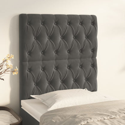 Testiera Grigio Scuro 80x7x118/128 cm Velluto