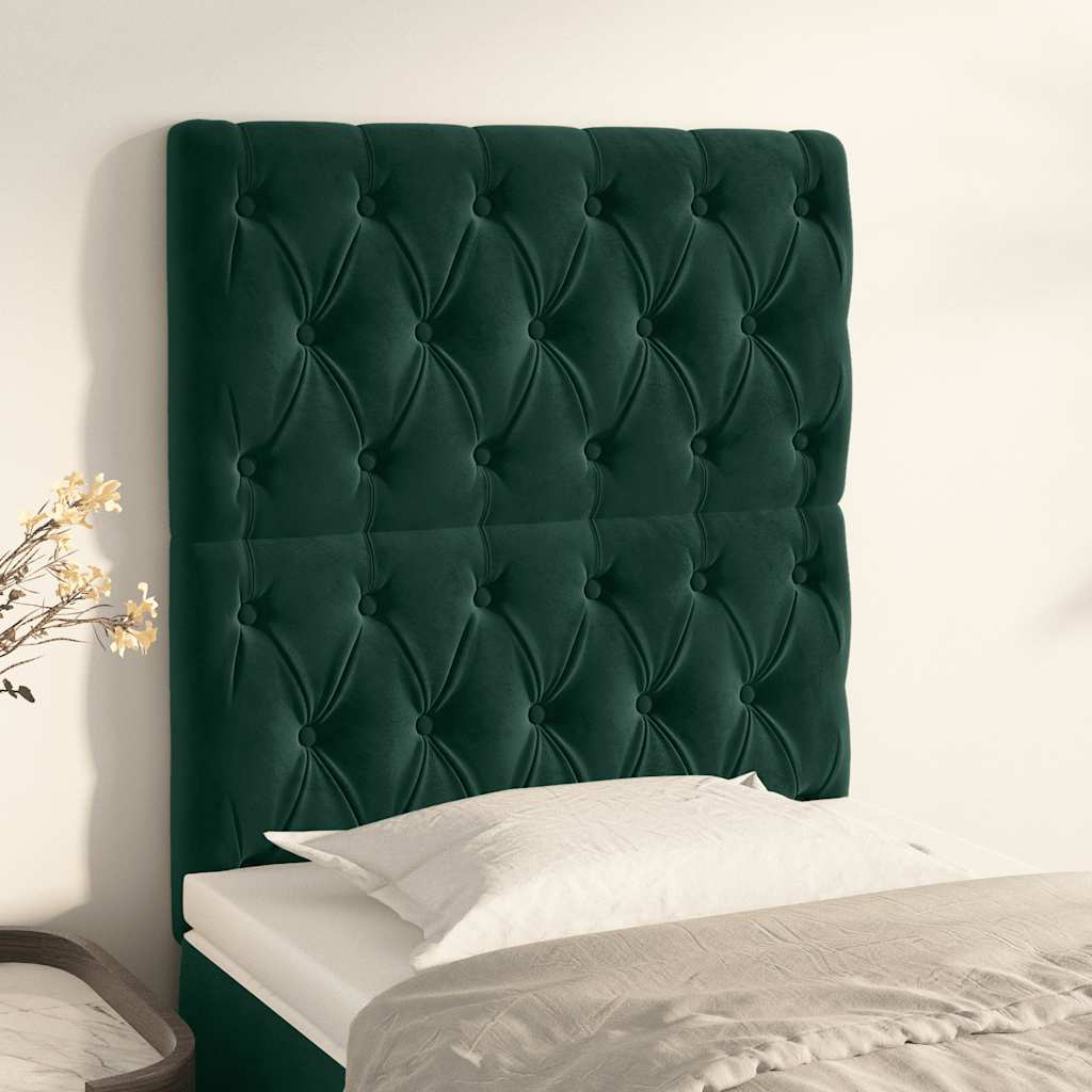 Testiera Verde Scuro 80x7x118/128 cm Velluto