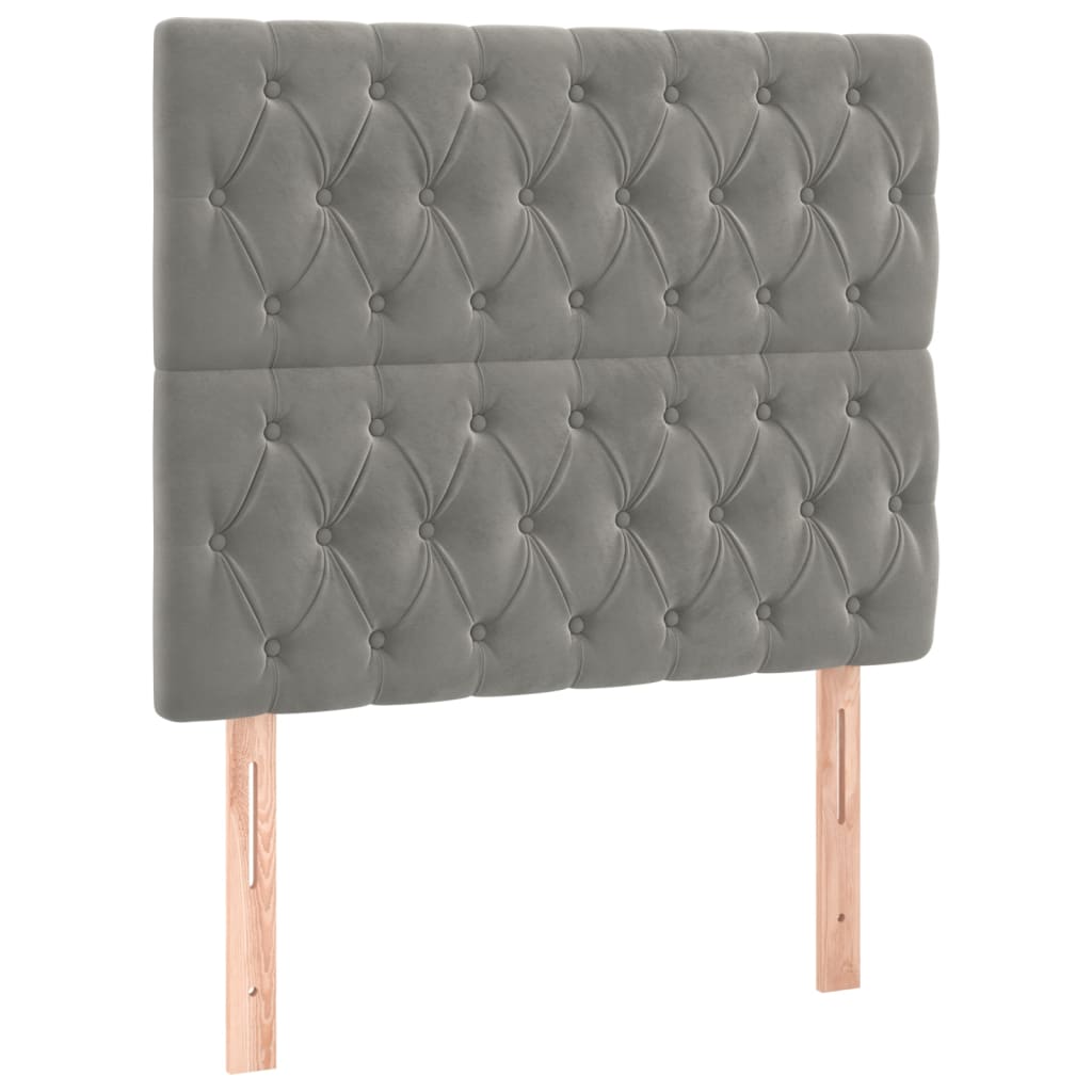 Testiera Grigio Chiaro 90x7x118/128 cm Velluto