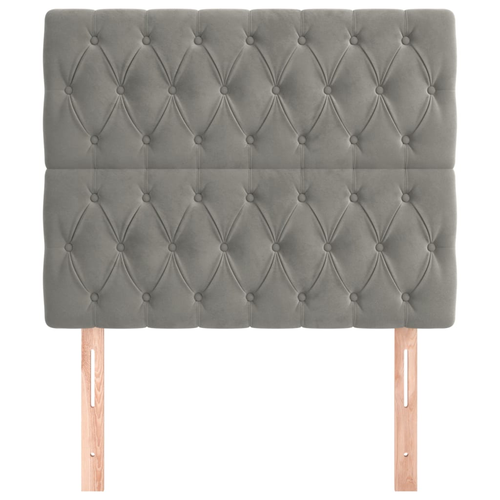 Testiera Grigio Chiaro 90x7x118/128 cm Velluto
