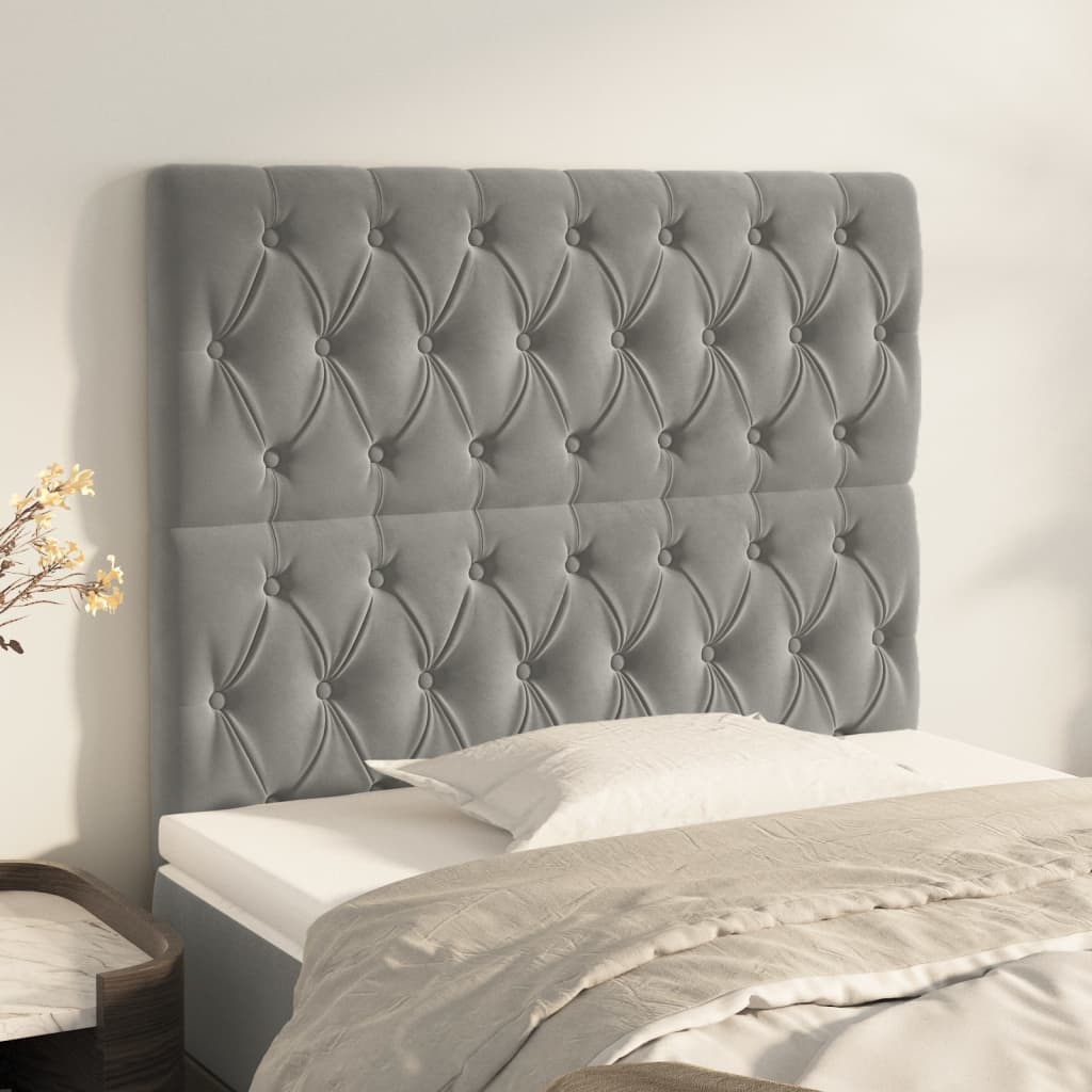 Testiera Grigio Chiaro 90x7x118/128 cm Velluto