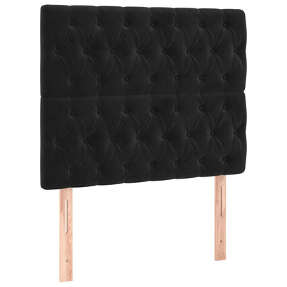 Testiera Nera 90x7x118/128 cm Velluto