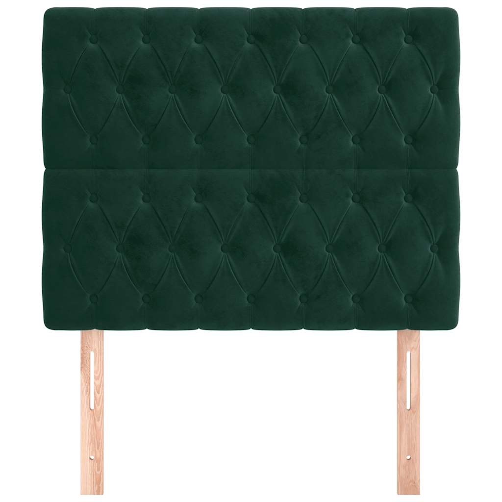 Testiera Verde Scuro 90x7x118/128 cm Velluto