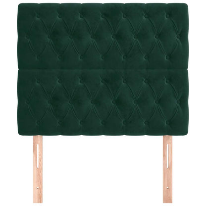 Testiera Verde Scuro 90x7x118/128 cm Velluto