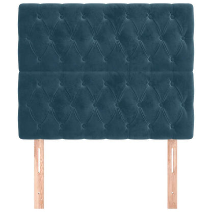 Testiera Blu Scuro 90x7x118/128 cm Velluto