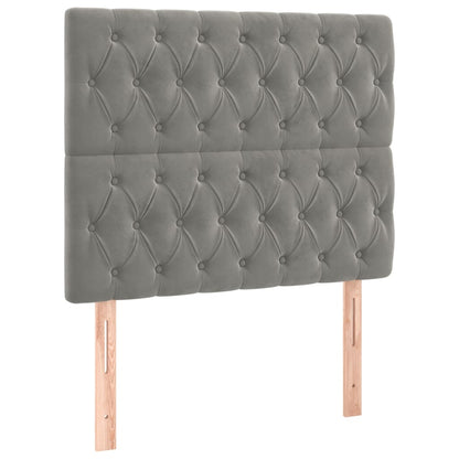 Testiera Grigio Chiaro 100x7x118/128 cm Velluto
