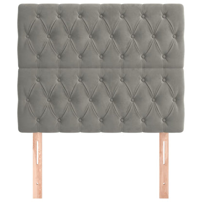 Testiera Grigio Chiaro 100x7x118/128 cm Velluto